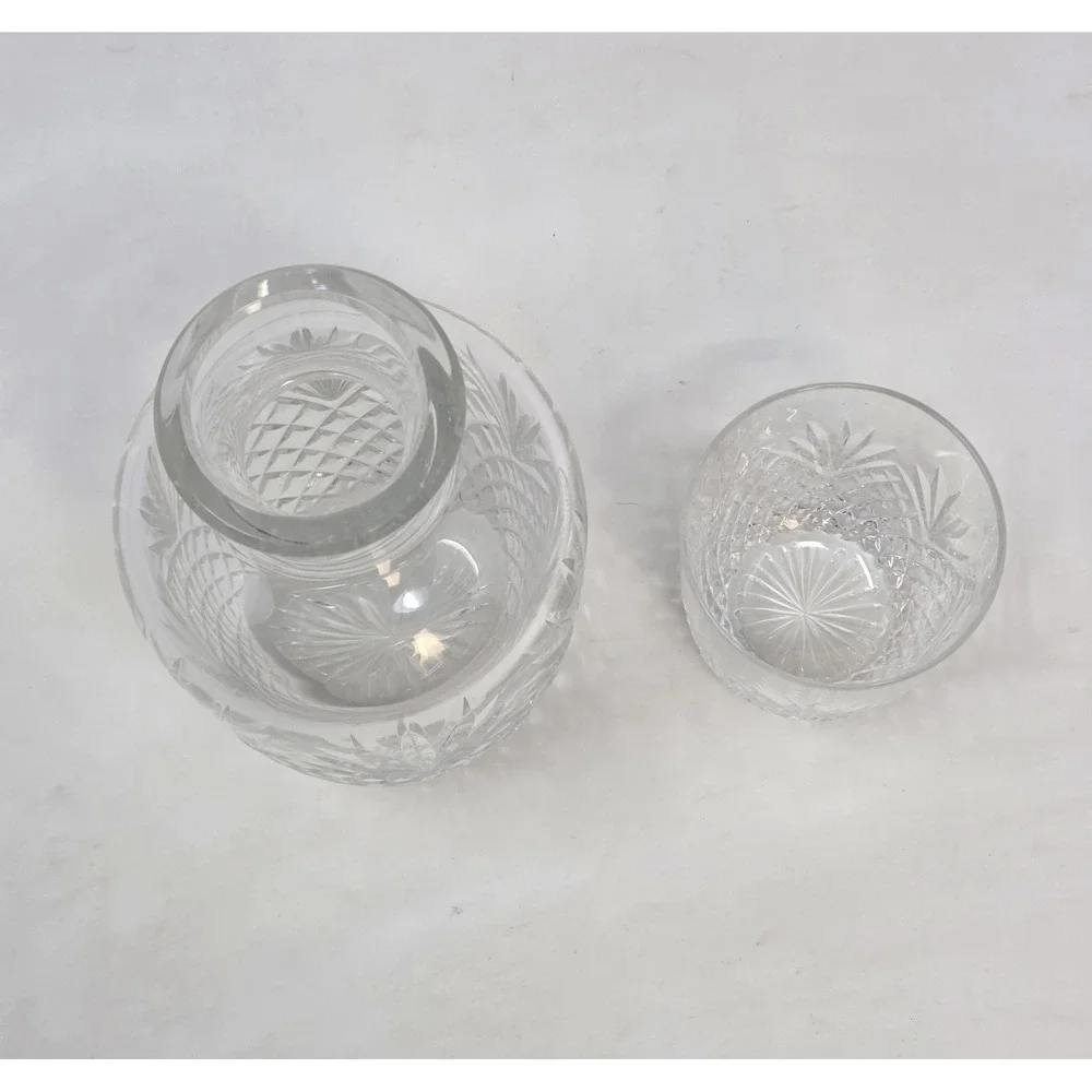 Cut Crystal Bedside Water Carafe & Tumbler Tumble-Up Night Set Retro 7